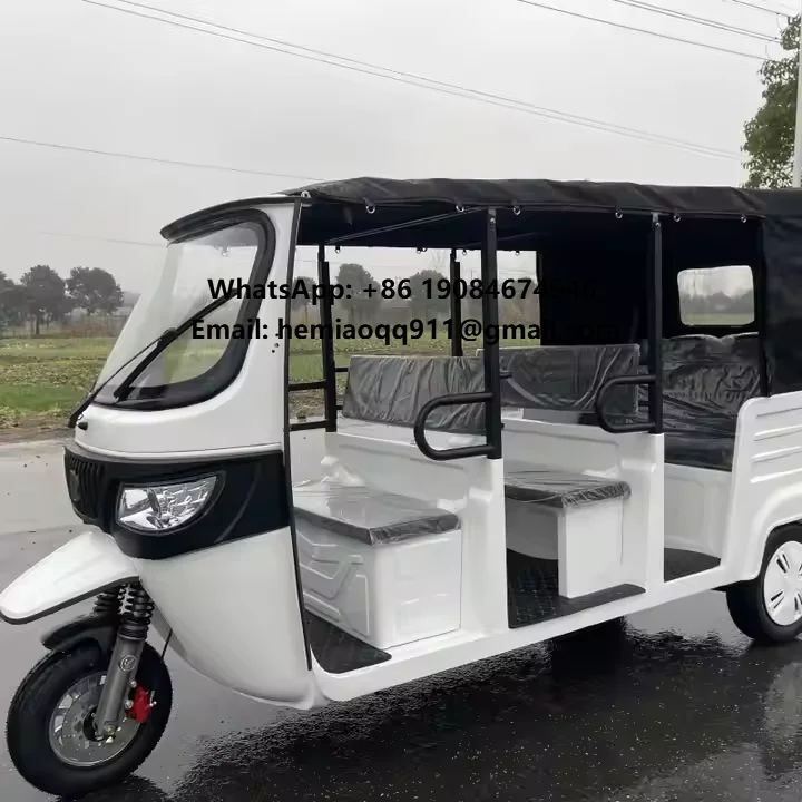 Nuevo Diseño, Fabricado en Acero, Estilo Bajaj, Motocicleta Eléctrica de 3 Ruedas, Taxi de Tres Ruedas con Capacidad para 6 Pasajeros
