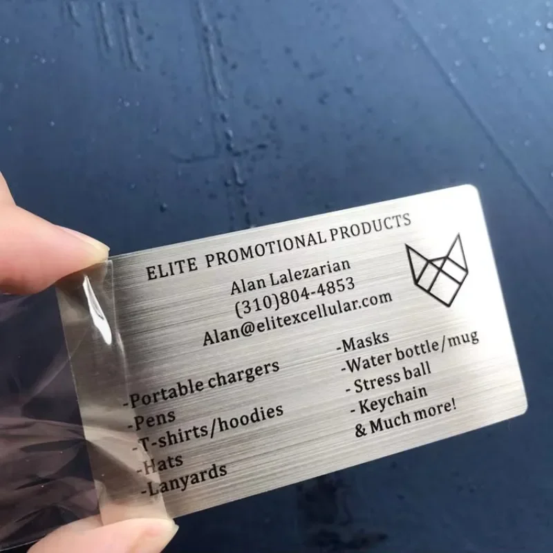 

2025 Factory Wholesale Personalized Logo Engraved Advertising Use Stainless Steel Material Business Card with Brushed Finish