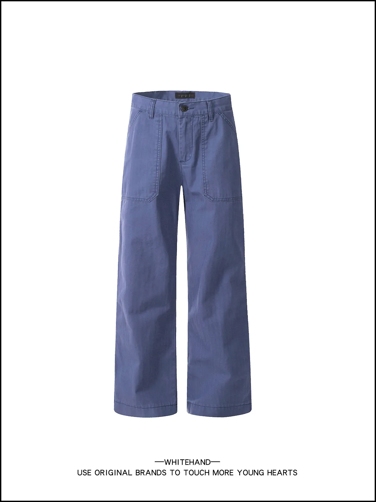 

Retro American High Street Workwear Pants Men's Loose Straight Leg Casual Trousers Faded Blue Youth Wear Summer Jeans