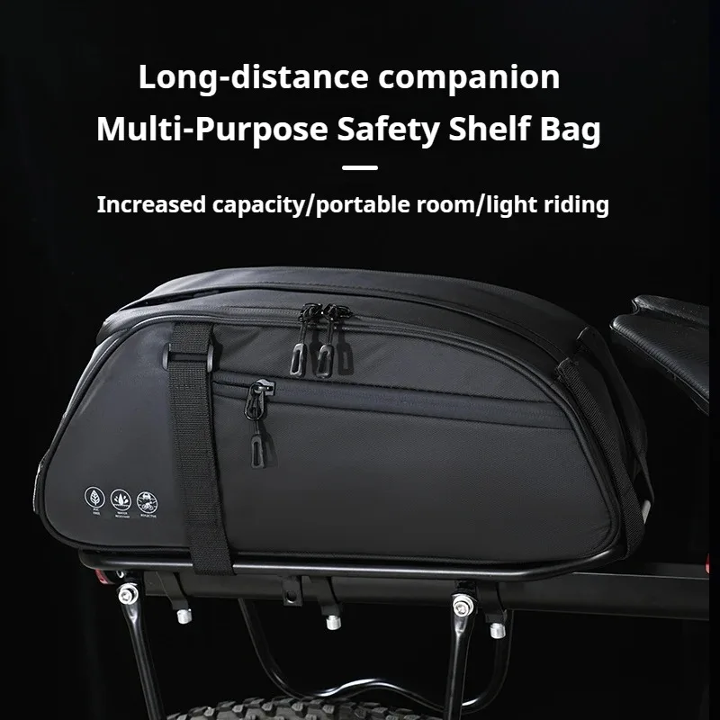 OFFBONDAGE  Top Tube Bag Reflective Waterproof Handheld Large Capacity Adjustable Bicycle BagSaddlebag Multifunctional Rack Bag