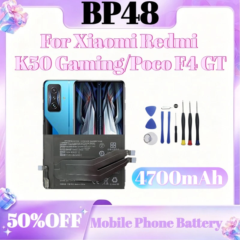 

Mobile Phone Battery 4700mAh BP48 For Xiaomi Redmi K50 Gaming/Poco F4 GT Battery +Tools
