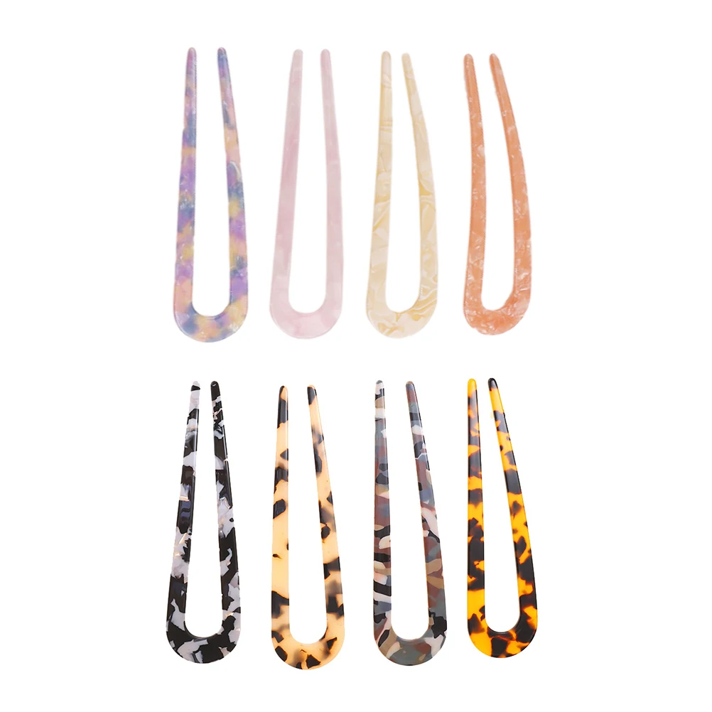 

8 Pcs Hairpin Stick U-shaped Pins French for Women Short Style Acetate Sheet Clips