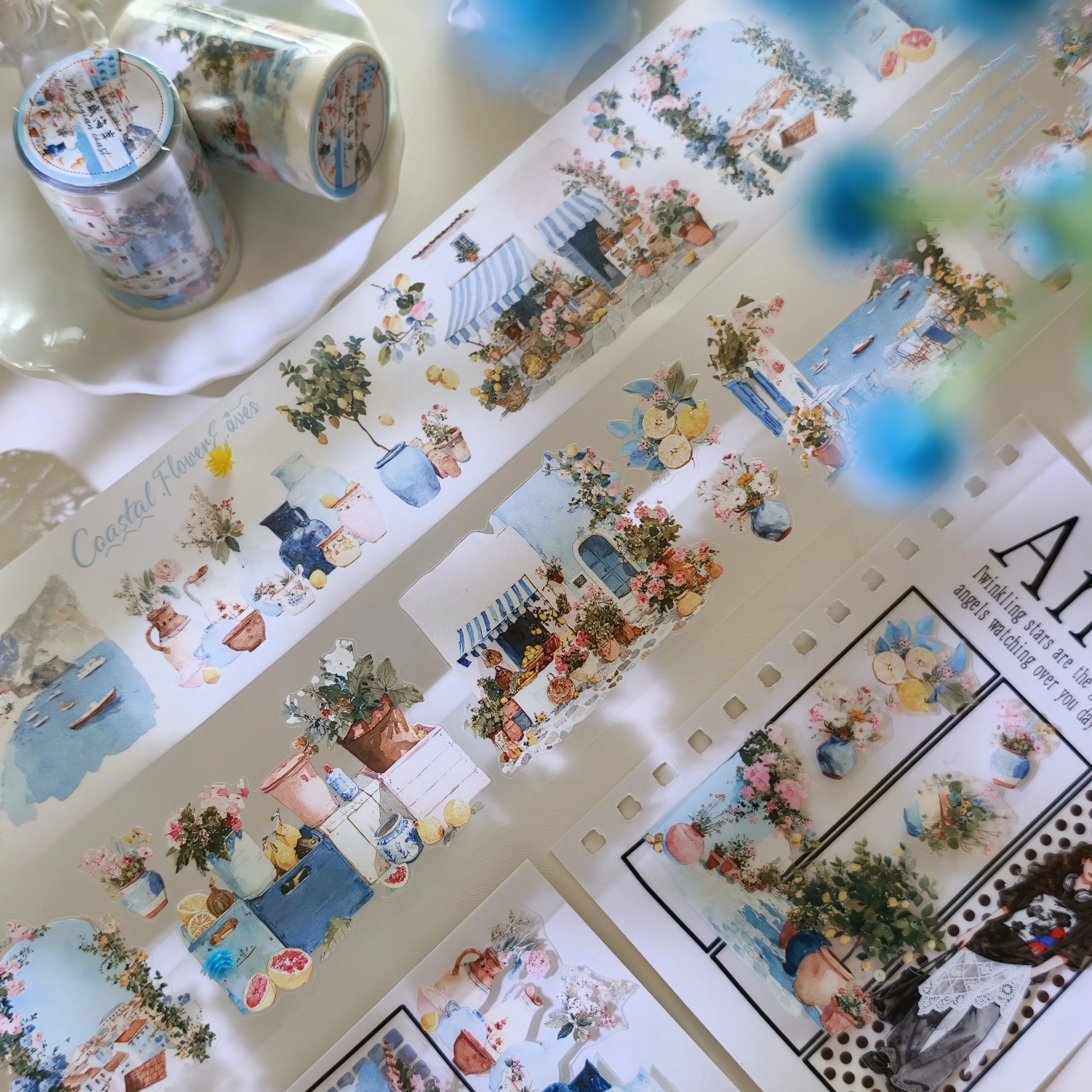 Washi PET Die-Cut Tape Norwegian Coast Landscape Watercolor Scenery DIY Scrapbooking Stickers