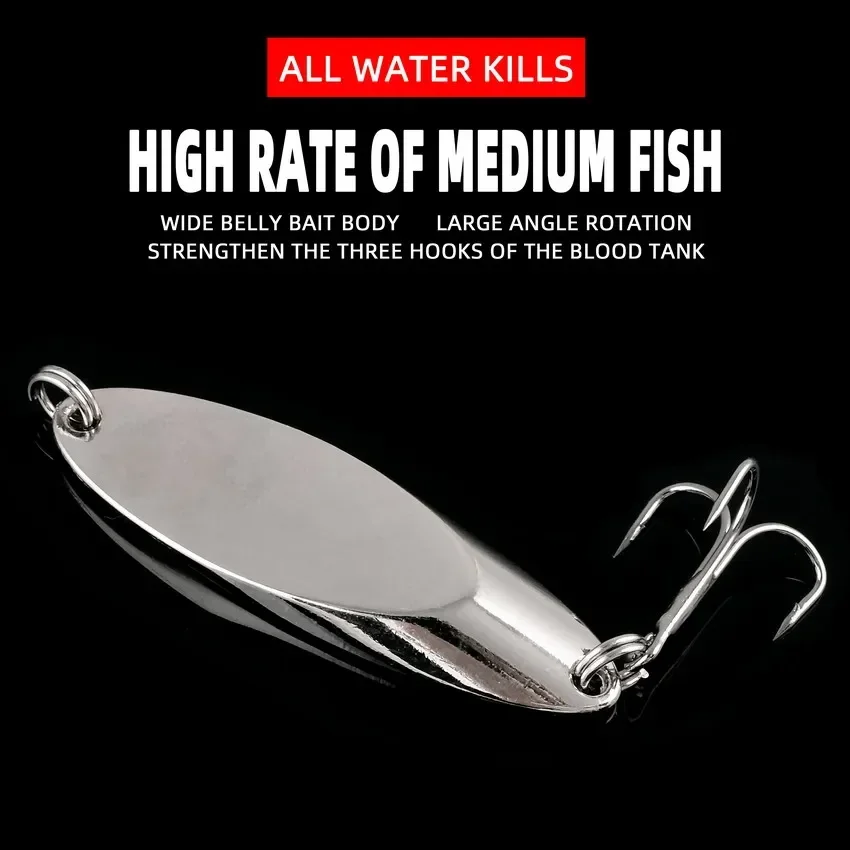 5PCS 3g-21g Luminous Fishing Metal Spoon Lure Hard Baits Bass Silver Spoon Fishing Lure Pesca Tackle Wobblers Isca Artificial