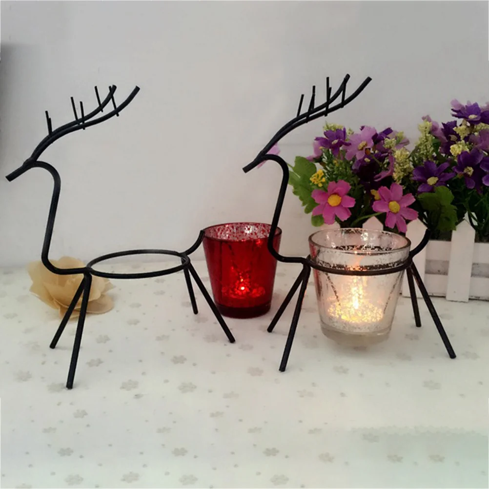 

Christmas Elk Holder Iron Rust Resistant Wall Sconce For Home Wedding Party Decorative Indoor Outdoor Use