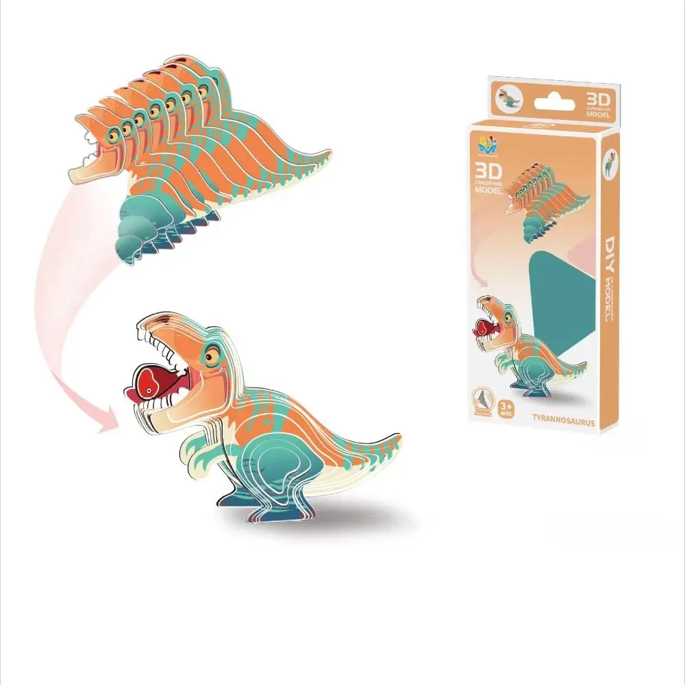 DIY الحرف اليدوية 3D بازل على شكل حيوانات لعبة تعليمية ديناصور سلسلة الأطفال بازل قطع اللعب الكرتون المحيط سلسلة