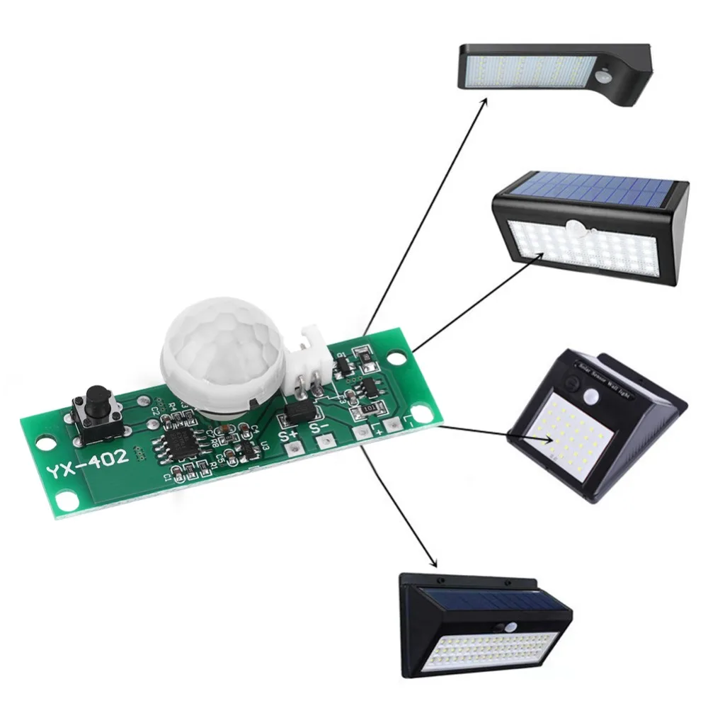 YX-402 Solar Lamp Circuit Board 19 x 59mm Infrared Sensor Infrared Panel Circuit Board Human Induction 3.7V