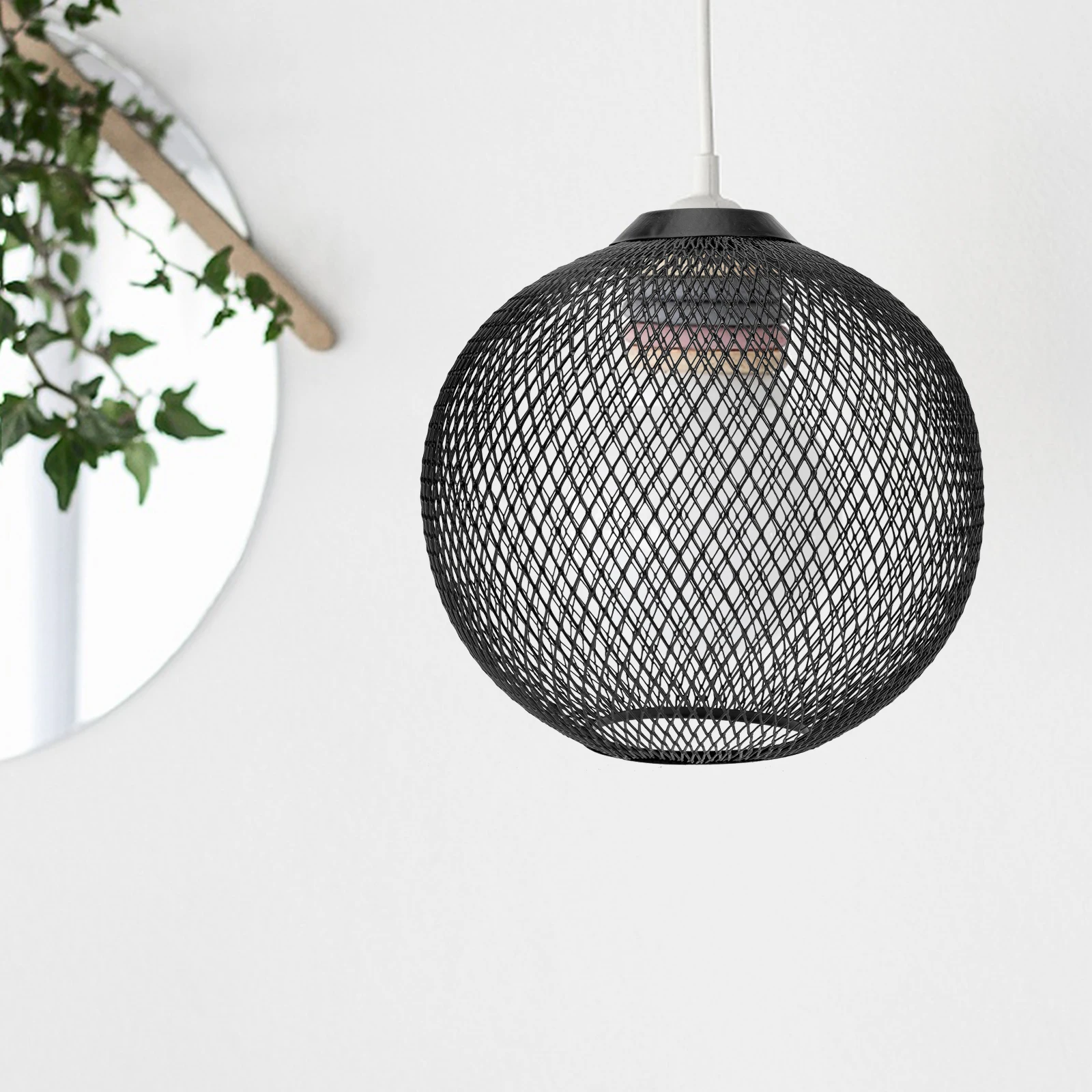 

Black Lamp Shades Chandelier Shade 200mm Rustic Retro Light Covers for Floor Lamps Simple Geometric Design Home Office