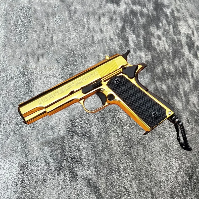 1PC 1:3 Mini M1911 Gun Pistol Toys Miniature Model Keychain Full Metal Shell Alloy Can Not Shoot Gift (No Box)