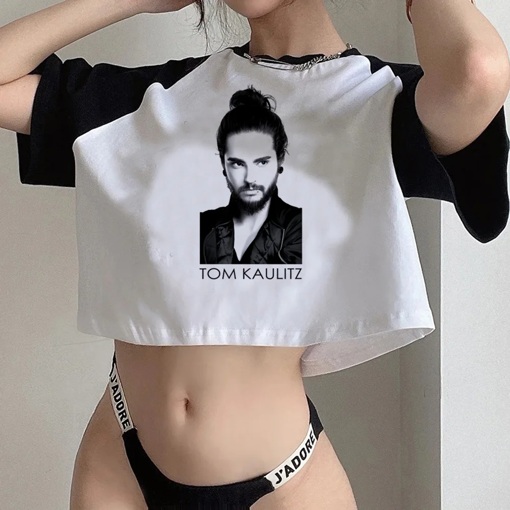 

Tokio Hotel streetwear gothic crop top Female kawai Harajuku 2000s manga cropped tee