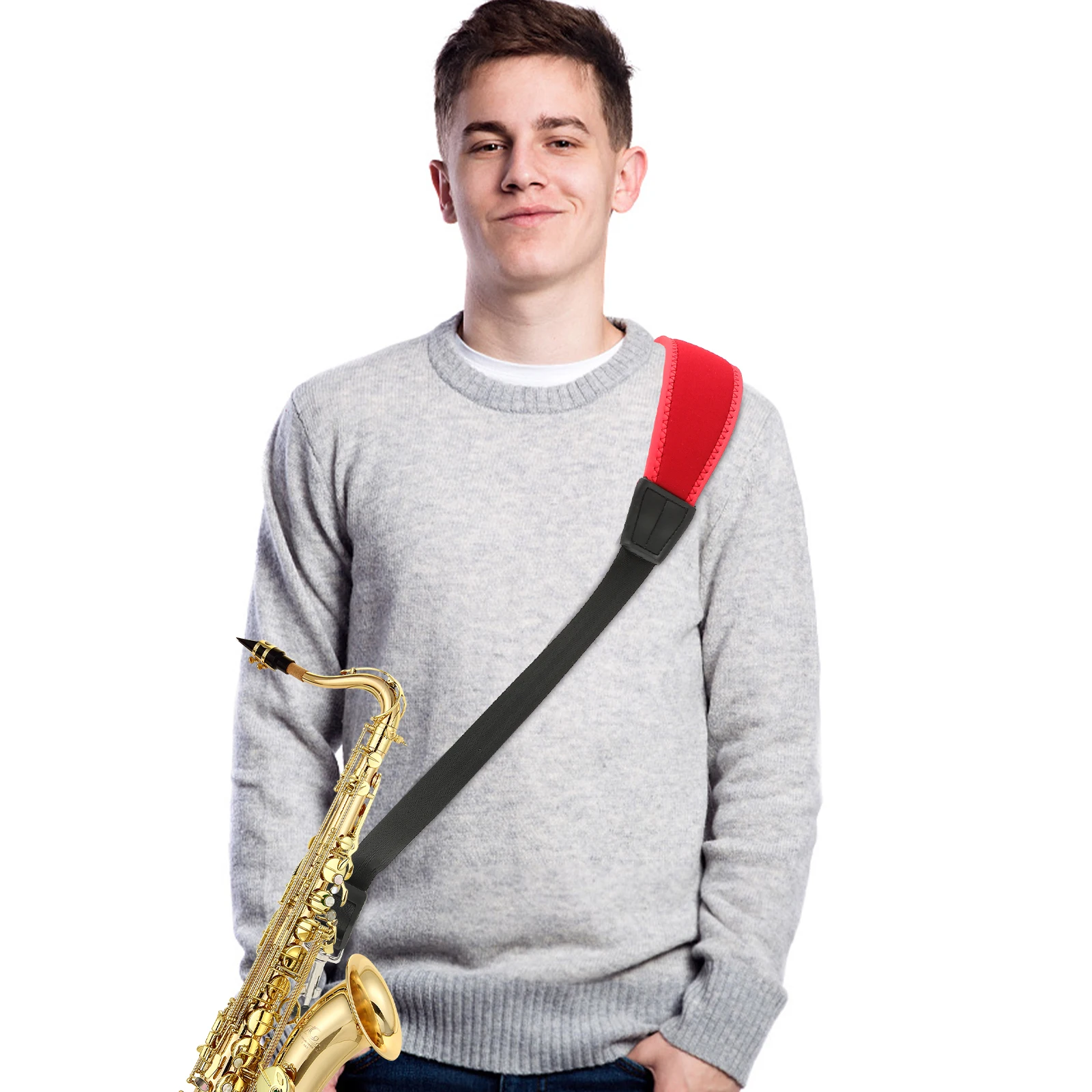 

Saxophone Strap Tenor Neck for Alto Replacement Shoulder Adjustable Belt Straps Strip