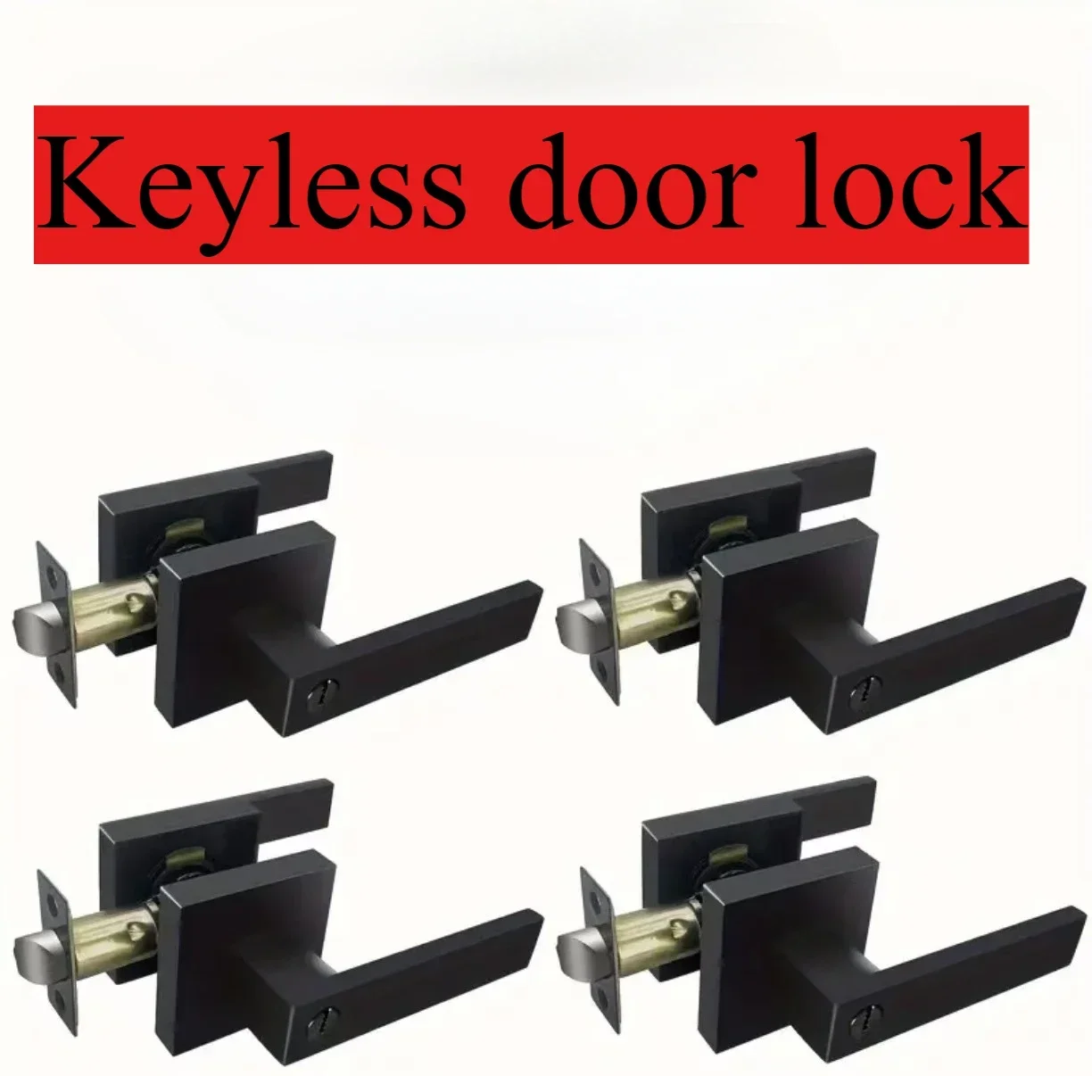 Матовые черные дверные ручки, внутренние дверные ручки без ключа, замки для дверных рычагов конфиденциальности для спальни, ванной комнаты