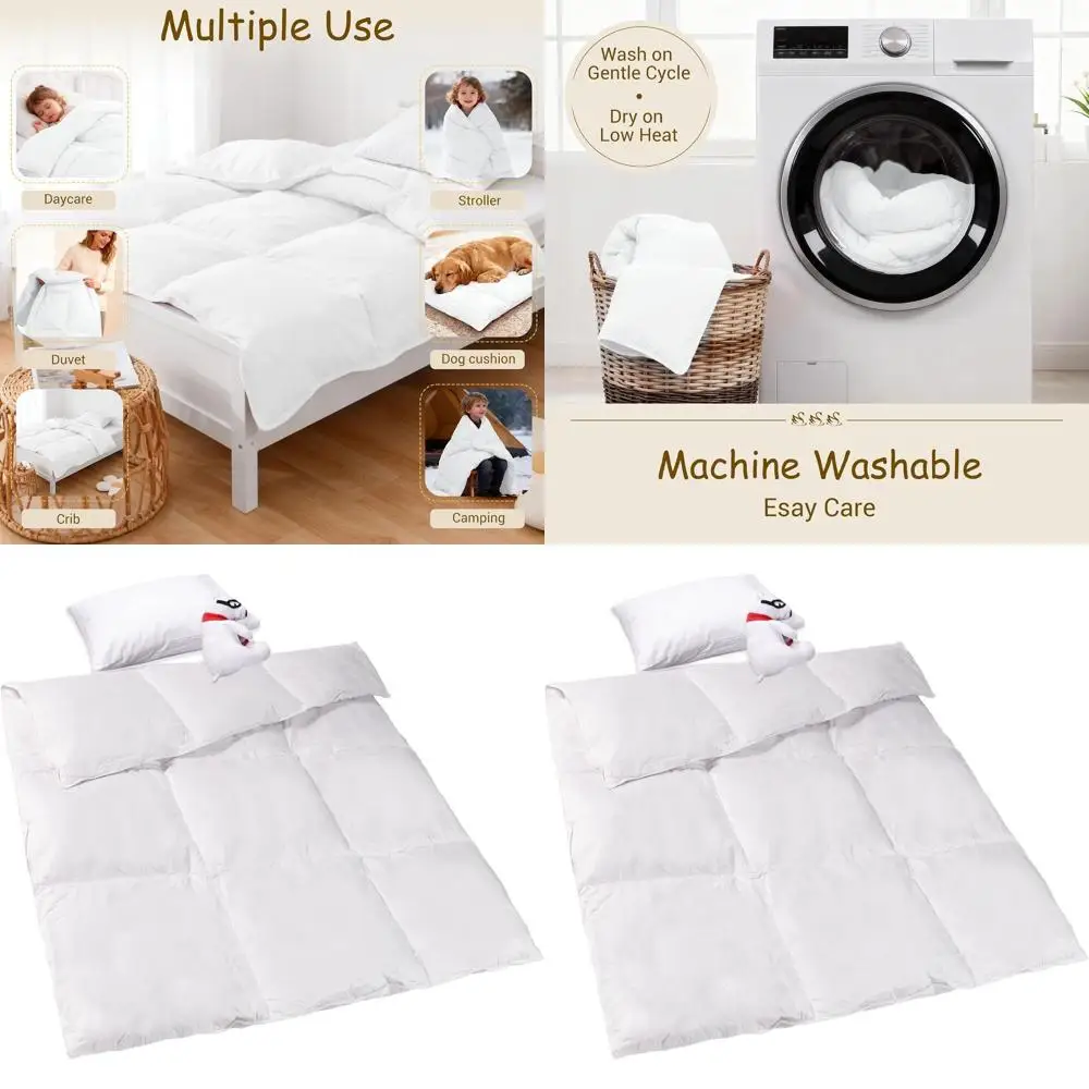 

Гипоаллергенная детская пододеяльник на гусином пуху, 41x48, легкое одеяло для кроватки, детского сада, коляски - белый