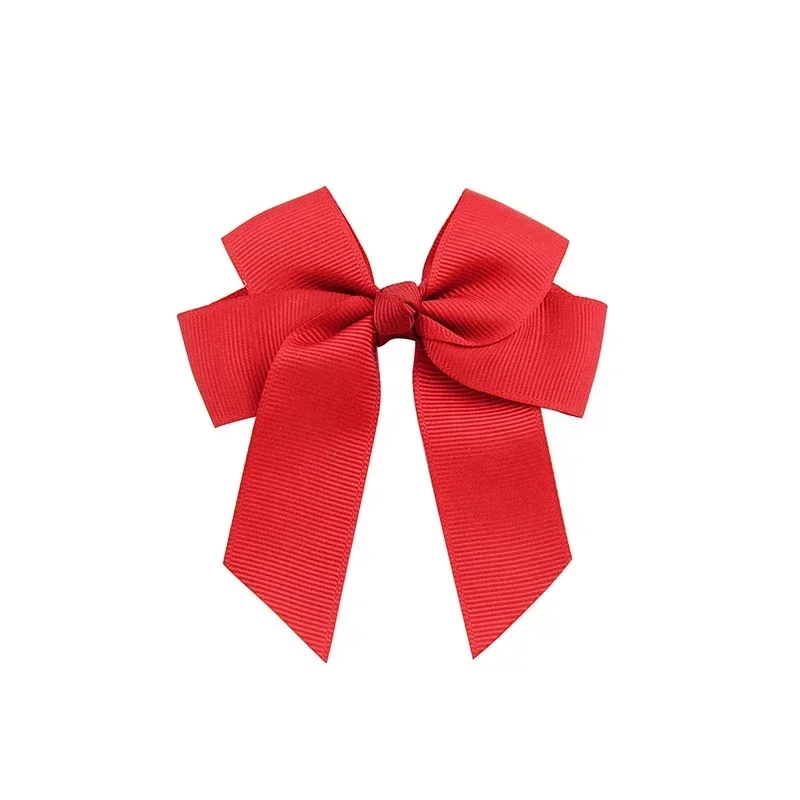 2pcs 3.6'' Solid Color Bowknot Hair Clips For Cute Girls Classic Bows Hairpins Barrettes Headwear Kids Hair Accessories Gift