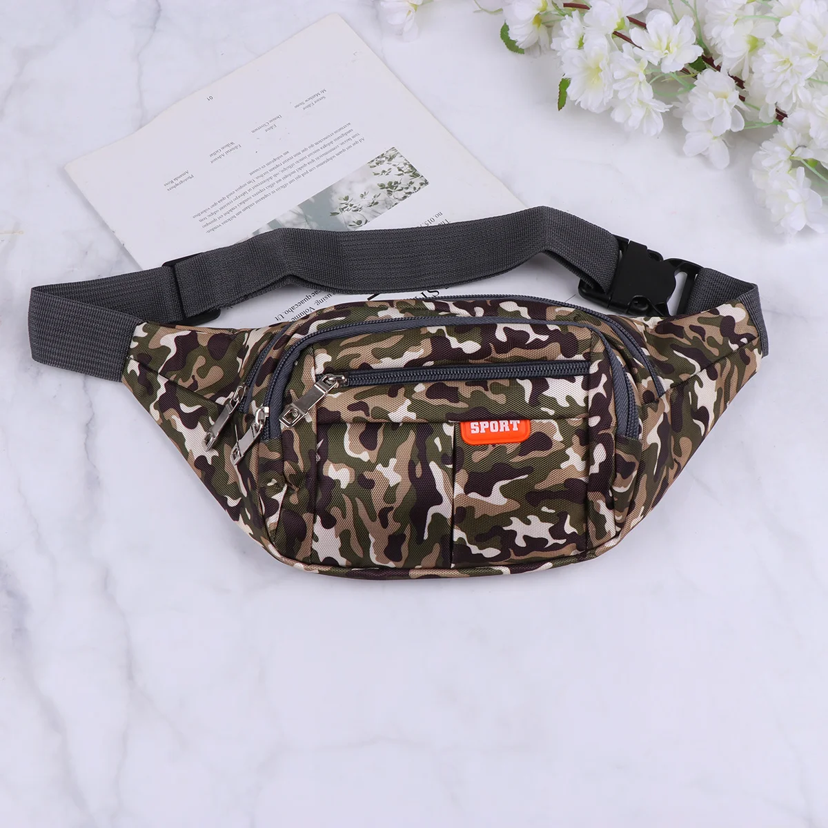 حقيبة خصر مموهة بتصميم مريح وخياطة قوية لحمل اليدين مثالية للجري في صالة الألعاب الرياضية للاستخدام الخارجي #4