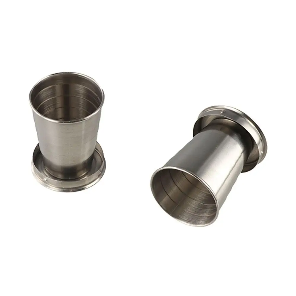 Multifunctional Stainless Steel Folding Cup Collapsible 3 Size Camping Mug Portable Durable Outdoor Telescopic Cup Travel