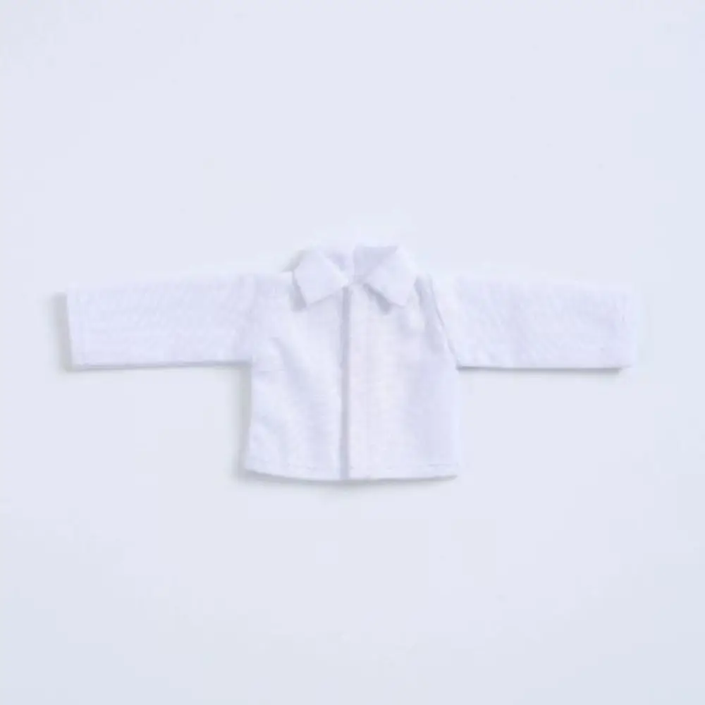 New Black/White 1/12 Scale Casual Shirt Loose Cute Long Sleeved Shirt Fashion Doll Clothes Tops for 6'' Figure Doll