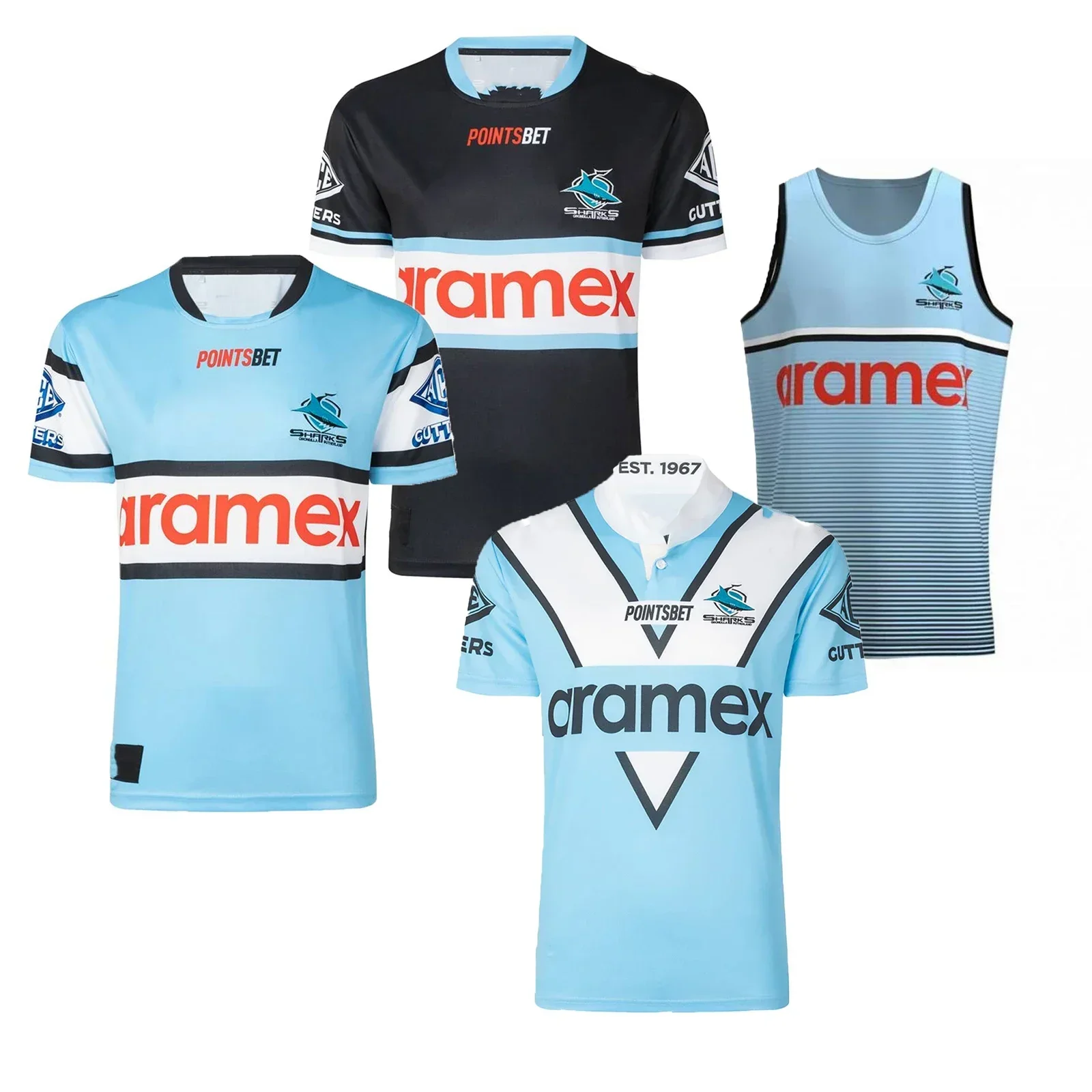 

2023/2024 Cronulla-Sutherland Sharks Mens Home/Away/Heritage/Singlet Rugby Jersey Customize