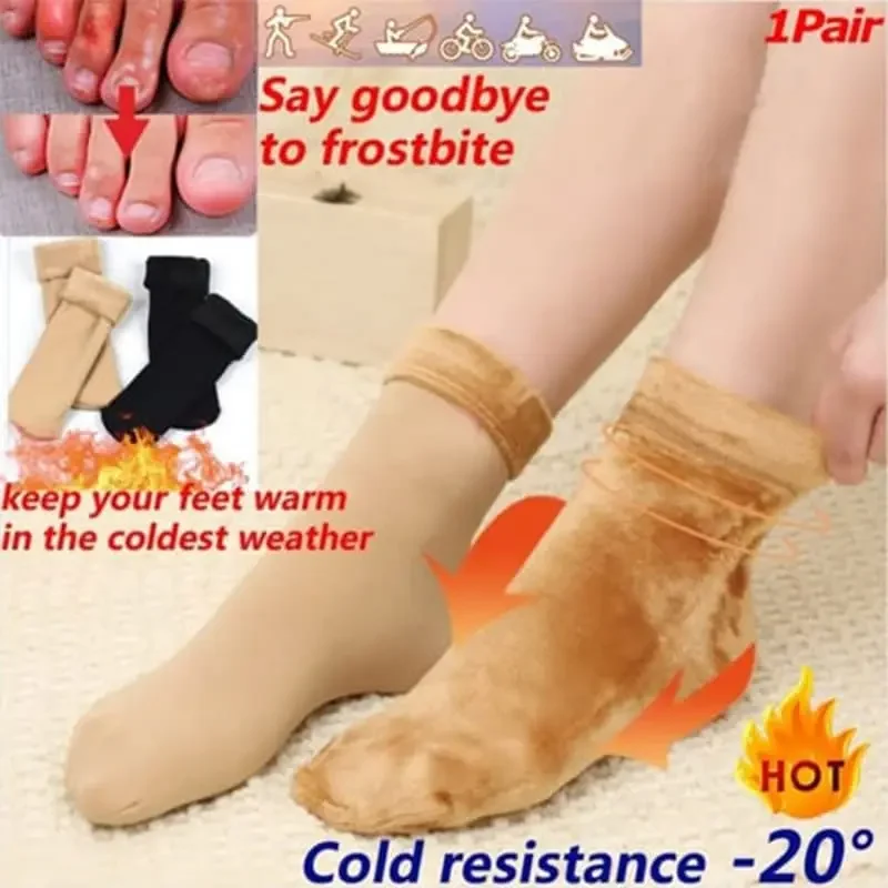 

5 Pairs Women's Thermal Winter Socks - Cold-Resistant Self- Thickened Velvet Socks with Elastic Cuff,Indoor Outdoor Floor Socks