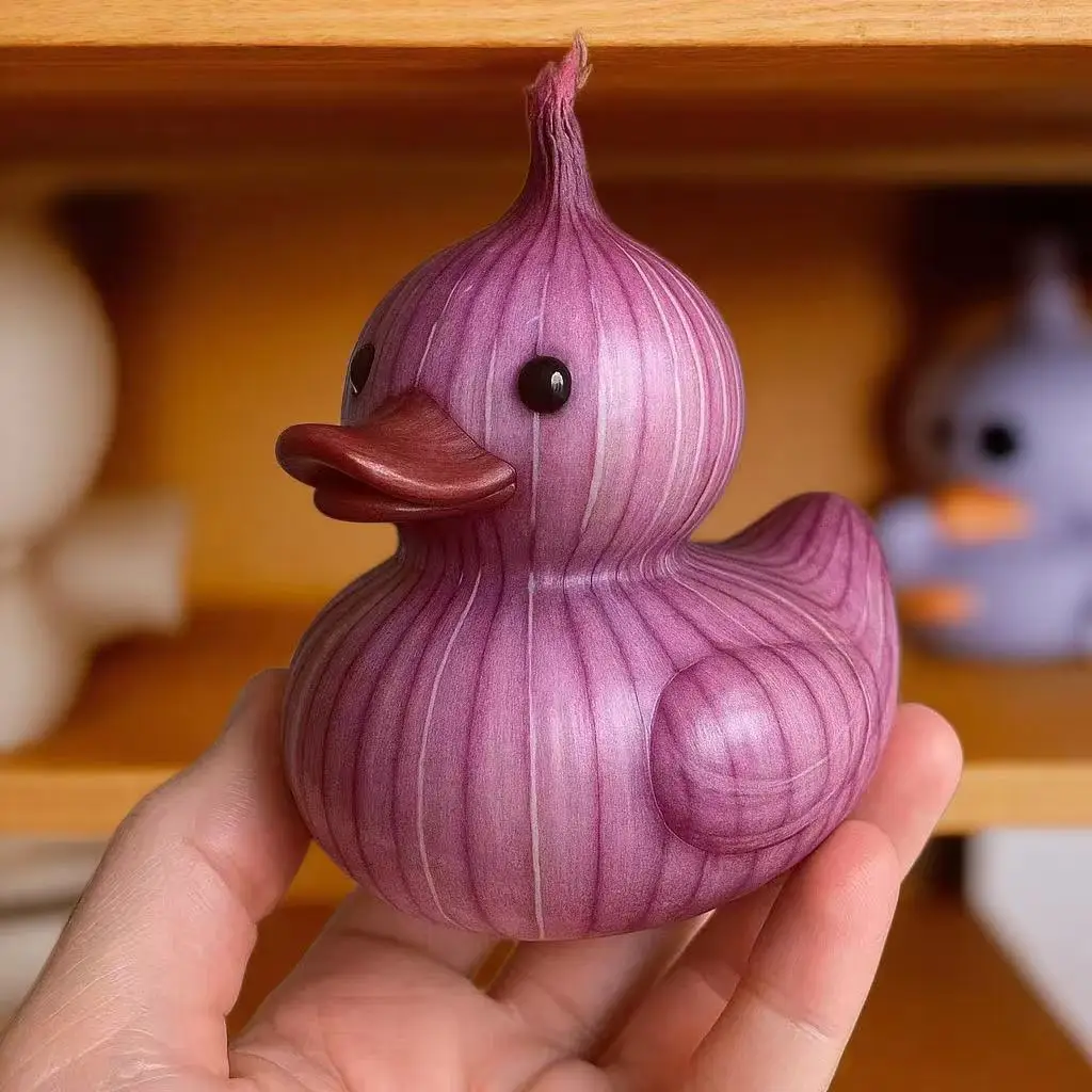 Adorable Cabbage Duck Figurine - Whimsical Vegetable Art, Creative Home Decor, Fun Gift for Animal & Garden Lovers