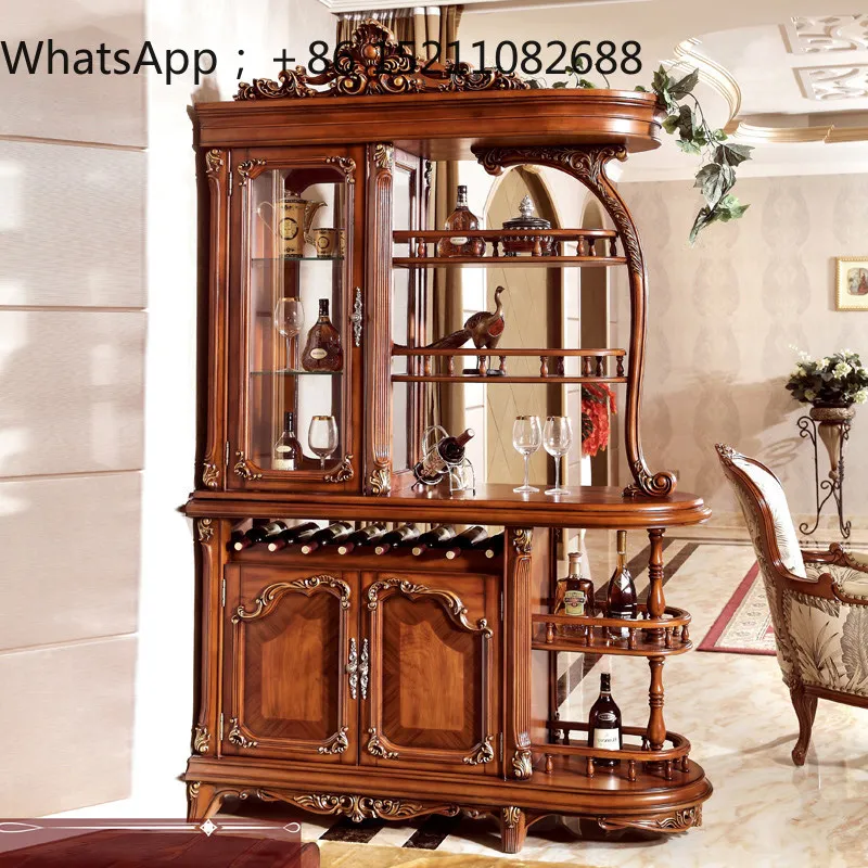 LLY solid wood porch cabinet partition wine cabinet villa living room door decoration cabinet feng shui