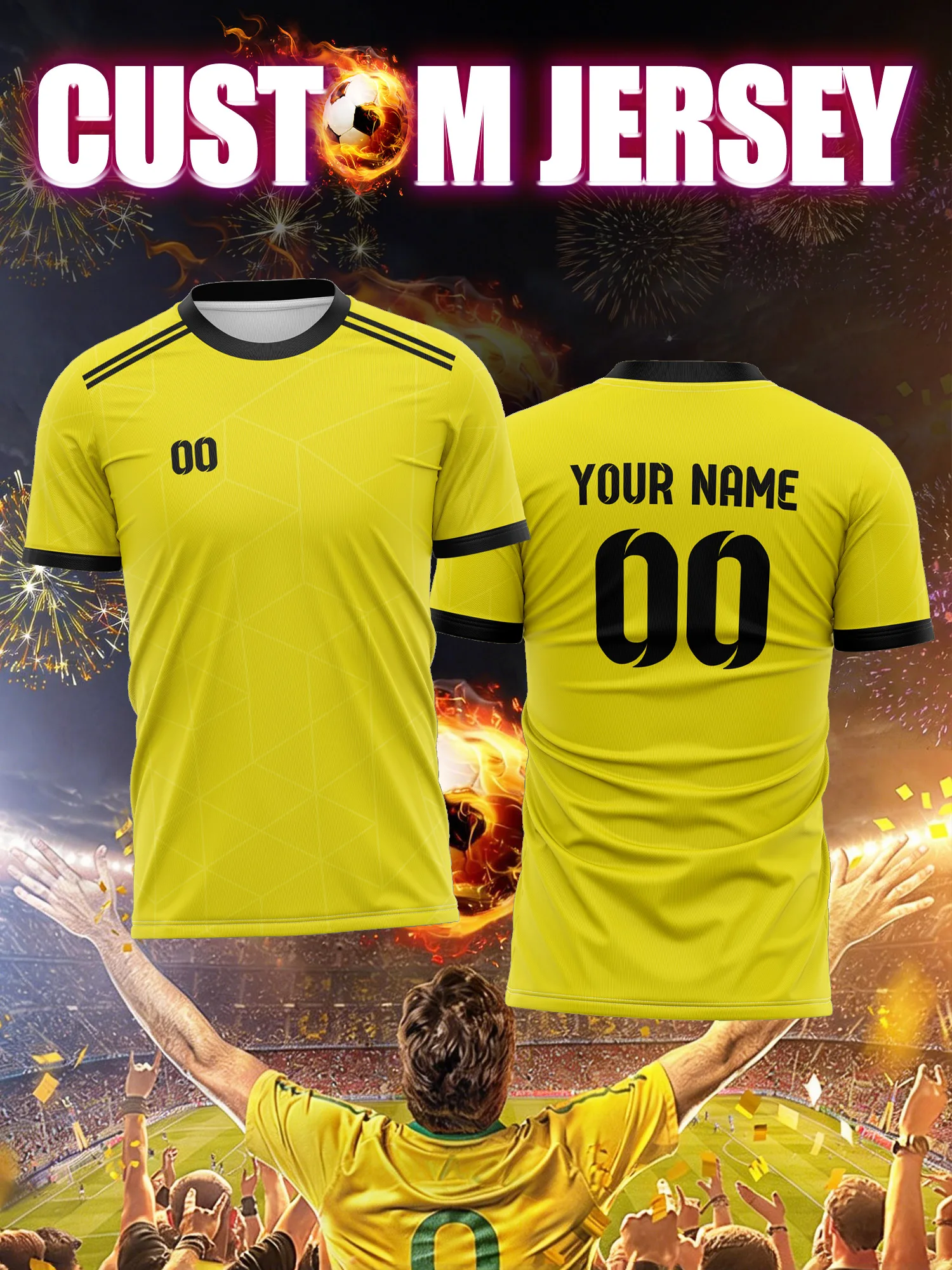 

Футбольная майка с индивидуальным изображением, номером и именем, средней плотности, теплая, для весны и осени