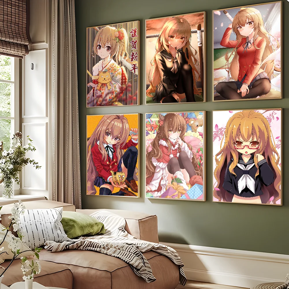 

Toradora Movie Sticky Posters Fancy Wall Sticker For Living Room Bar Decoration Vintage Decorative Painting