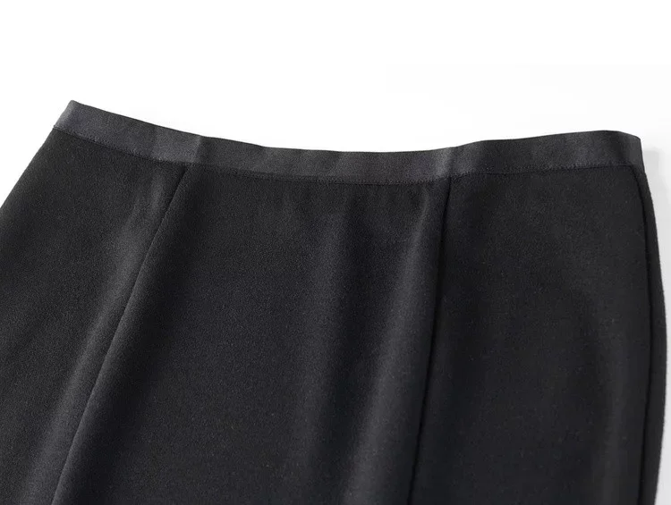 SENTUBILA Damen Schwarzer Rock aus Wolle mit Fleece-Futter, Gestrickter Midi-Fischschwanzrock 2026 Winter Elegante Damen-Strickware 154QH4700 – Detail 33