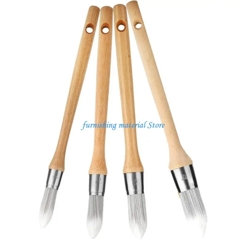 Y5GD 4Pcs Multipurpose Small Paint Brushes Accessory for Accurate Edging on Wall Furniture and House Trim Daily Casual Use