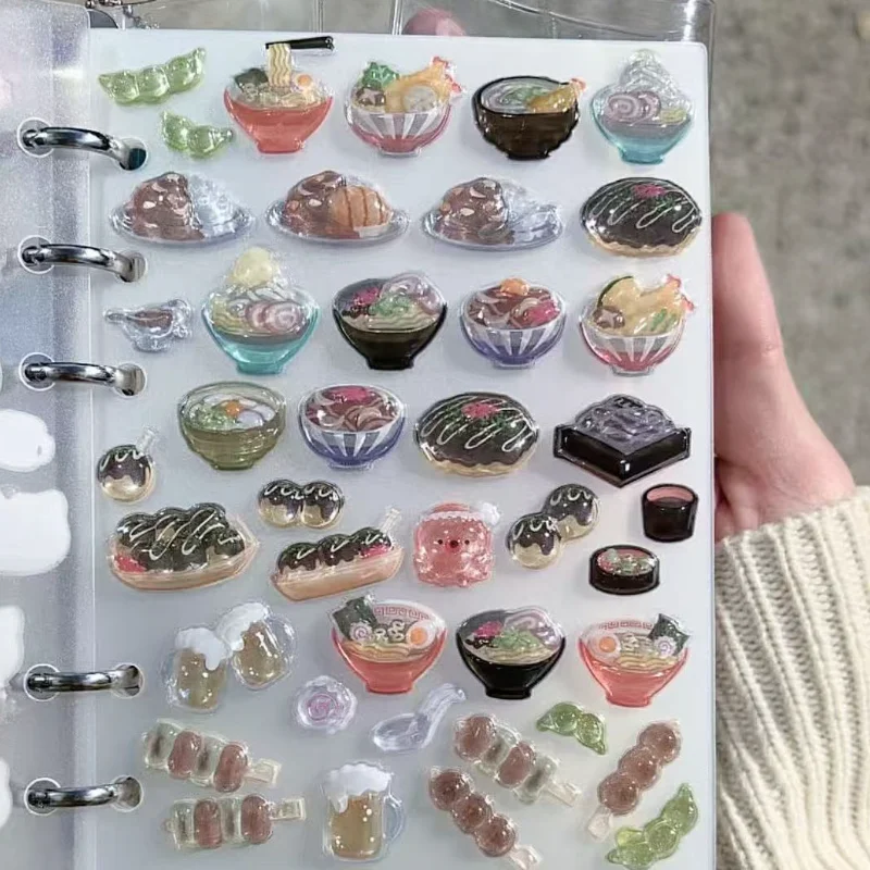 Adesivo de Sushi Estilo Japonês Criativo Desenho Animado Alimentos Adesivo 3D em Relevo DIY Papelaria Decoração para Malas Capas de Celular Presentes para Meninas