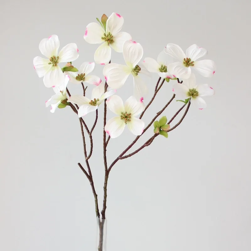 

4Pcs Faux 10 Head Dogwood Silk Flowers Wedding Decor Background Floral Home Decoration Party Layout Artificial Wolfberry Flowers