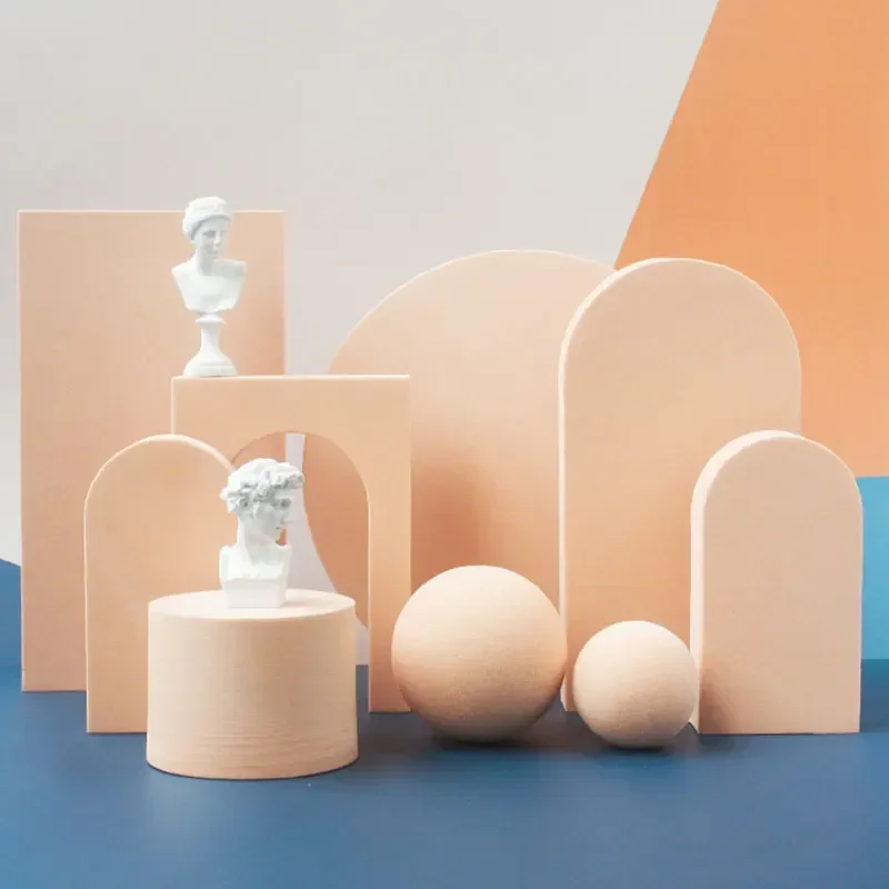 Geometryczne gąbki bloki produkt strzelanie rekwizyty wyświetlacz dla biżuterii kosmetyczne martwa natura Studio fotograficzne reklama 3D Scene Decor