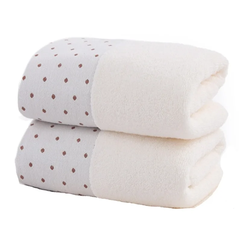 2PCS 100% Cotton Bath Face Hand Towels Set 34x74cm 70x140cm Hotel Quality Dots Design for Home Bathroom Travel Sport Spa Gift