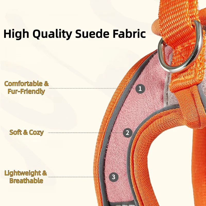 Cute Vest Cat Harness Leash Set Escape Proof Adjustable Reflective Buckle For Kitten_voghion.com