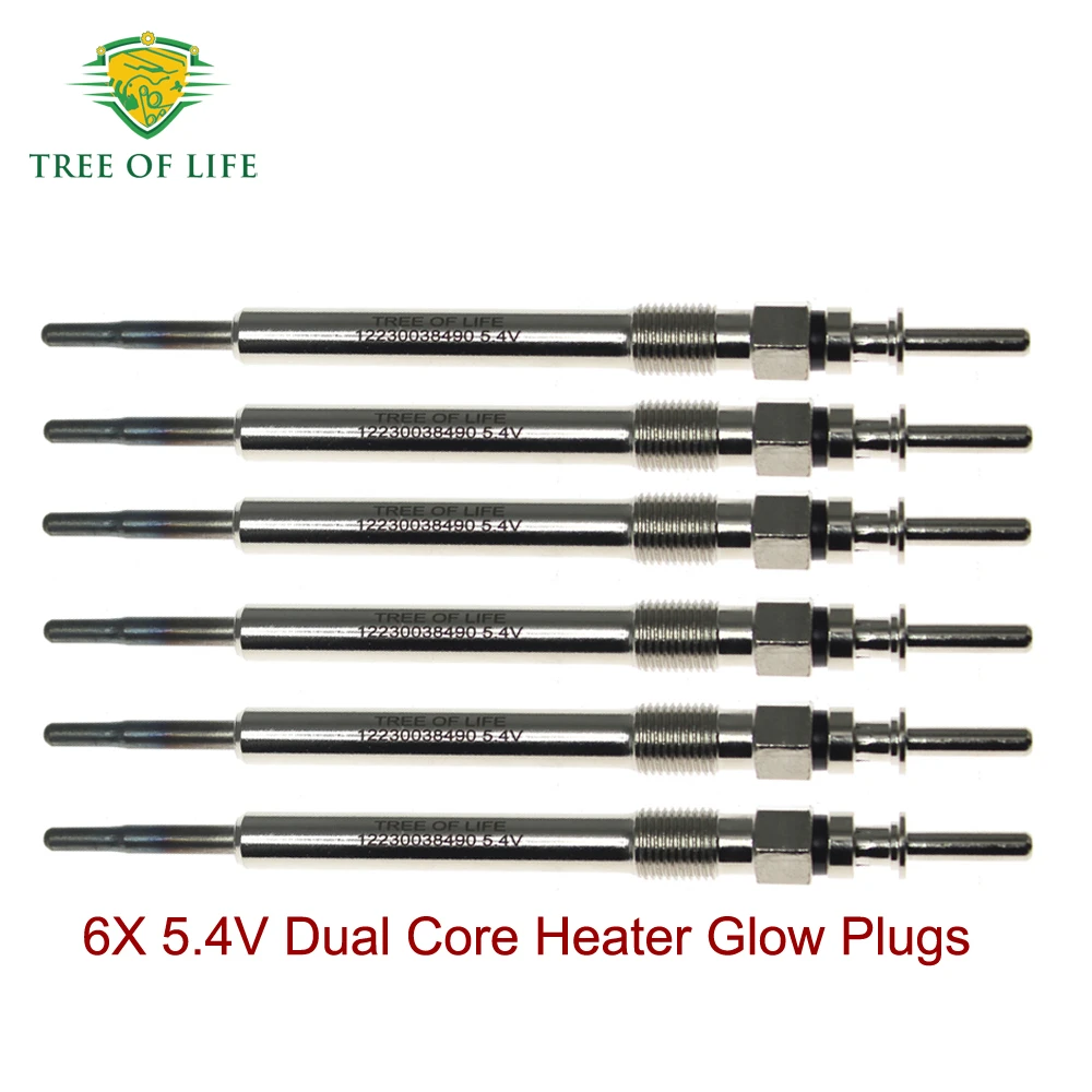 

6 шт. свечей накаливания 5.4V для BMW X3 F25, X4 F26, X5 E70, F15, F85, X6 F16, F86, E71, 30d, 40d, 6 и 7 серий, F01, F02, F12, F13, F06, 640, 740D, 12230038490
