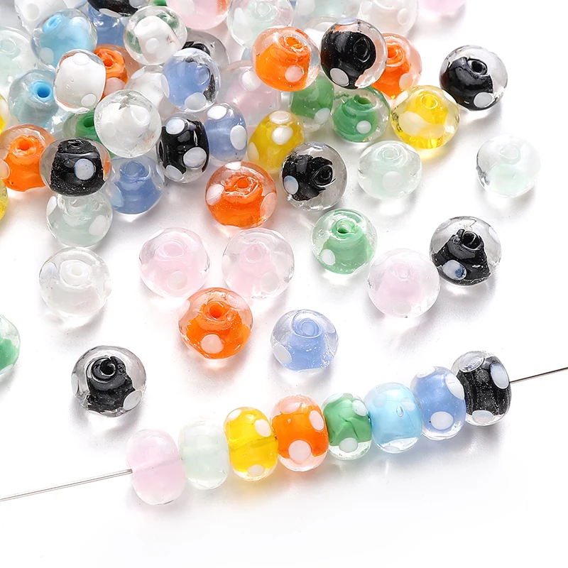 1Pcs Fashions 12x8mm Round Glass Wheel Beads Lampwork Loose Spacer Beads For Making Jewelry DIY Bracelet Necklace Accessories