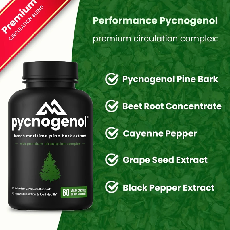 

Marine pine bark extract high-quality circulating complex blood flow, nitric oxide production black pepper extract 60 capsules