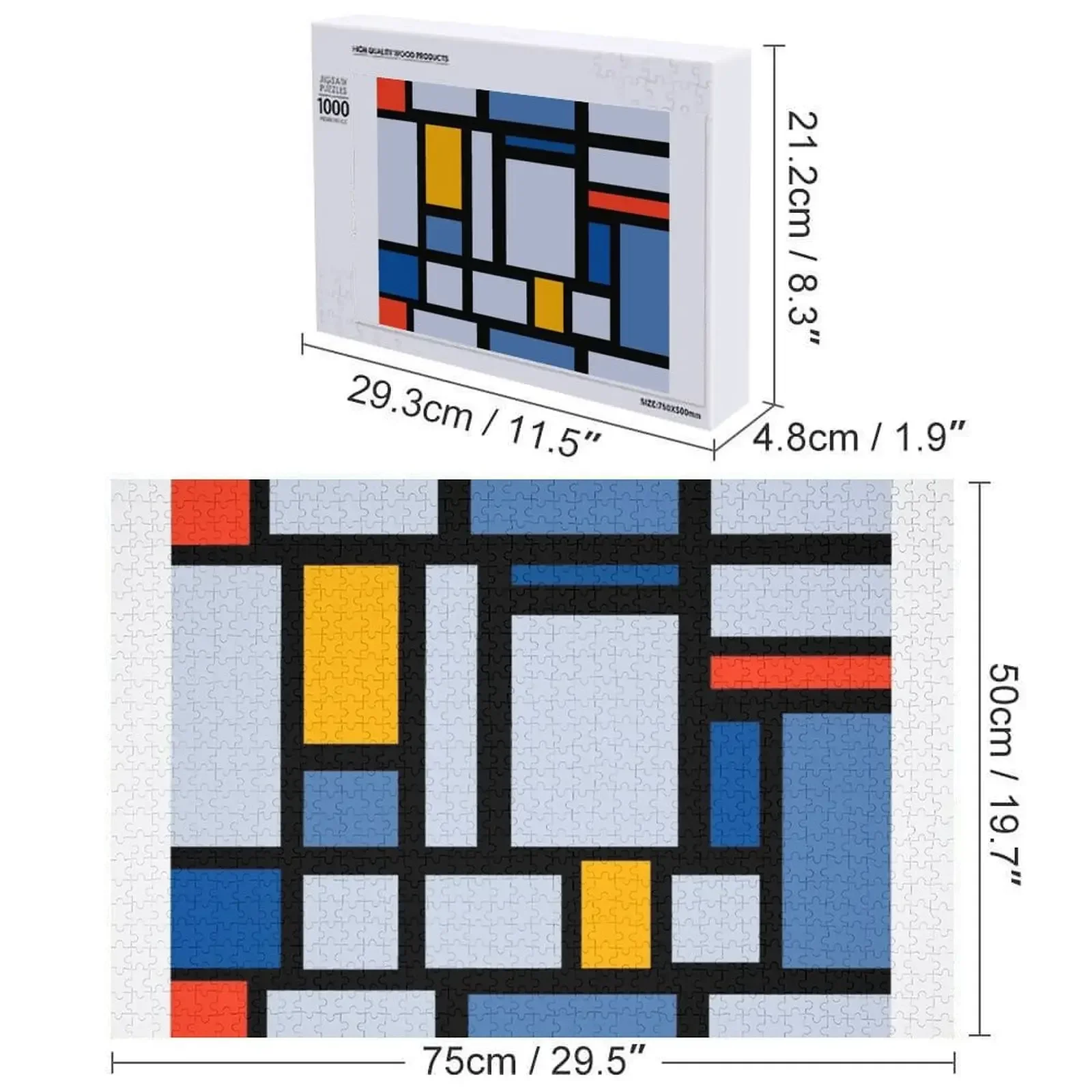 أحجية الصور المقطوعة من باوهاوس، اسم خشبي مخصص، لغز شخصي مخصص