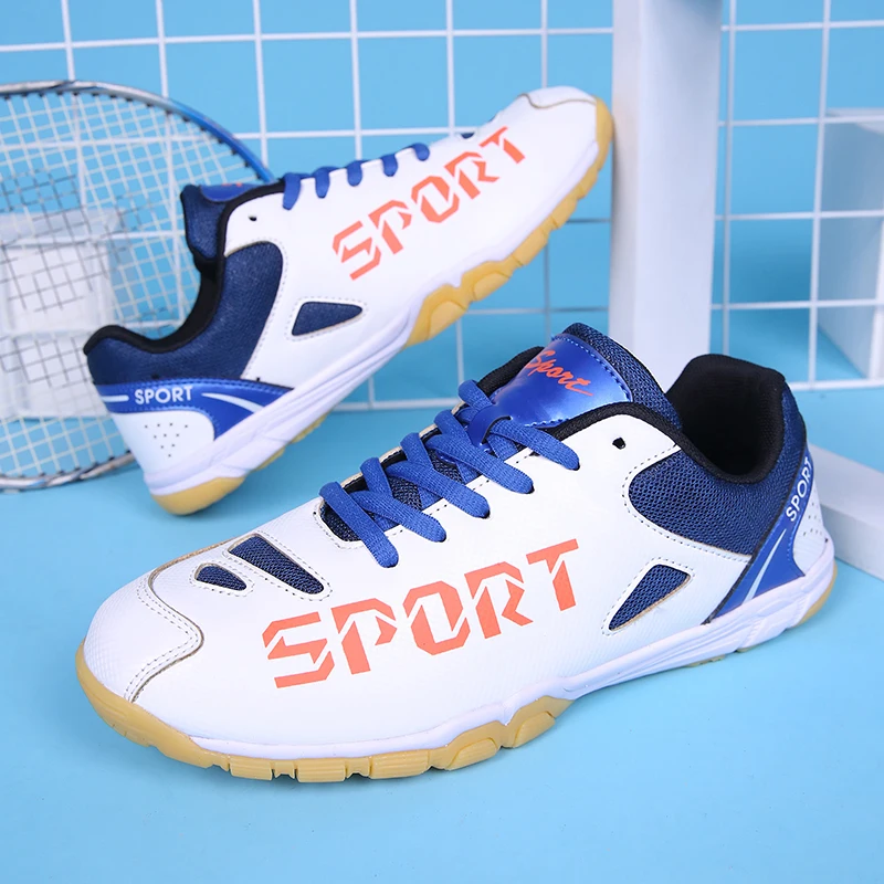 

New Trend Unisex Badminton Sport Training Sneakers Blue Red Women Volleyball Shoes Non-slip Men Table Tennis Shoes 6006