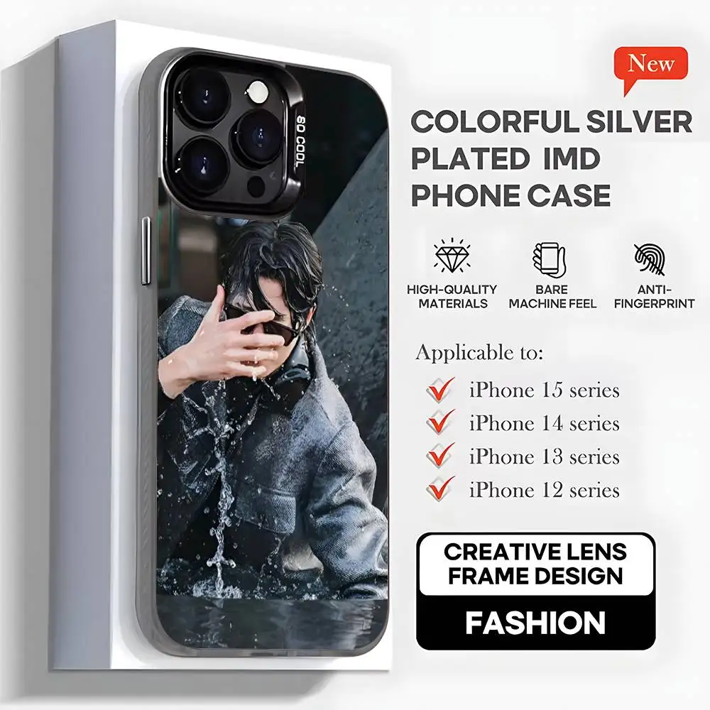 حافظة هاتف l-lovely Runner لهاتف iPhone 16,15,14,13,12,11,Mini,Pro,MAX,plus,غطاء أسود غير لامع مقاوم للصدمات