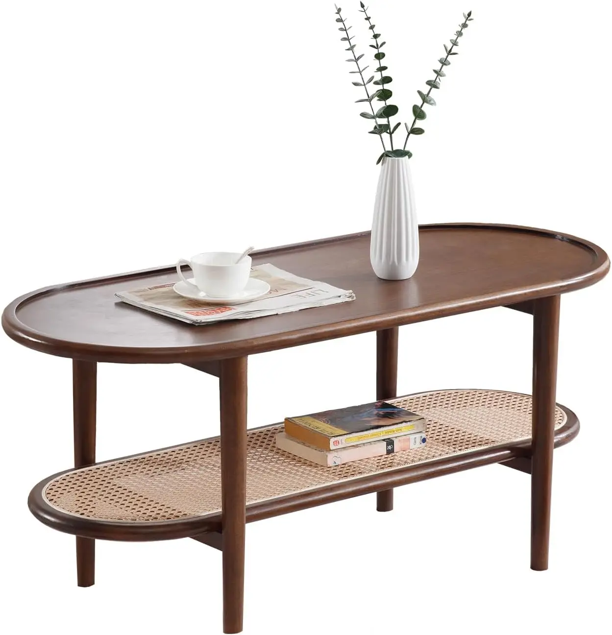 

！@Combohome Wholesale Elegant Design Rattan Side Table With Wood Top Rattan Coffee Table Furniture