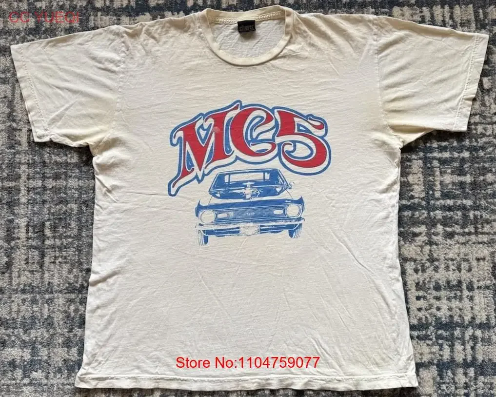 Camiseta Vintage de los años 2000 MC5 L Iggy Pop y los Stooges Wayne Kramer Rock Band Punk vintage ropa de calle estirada lavada