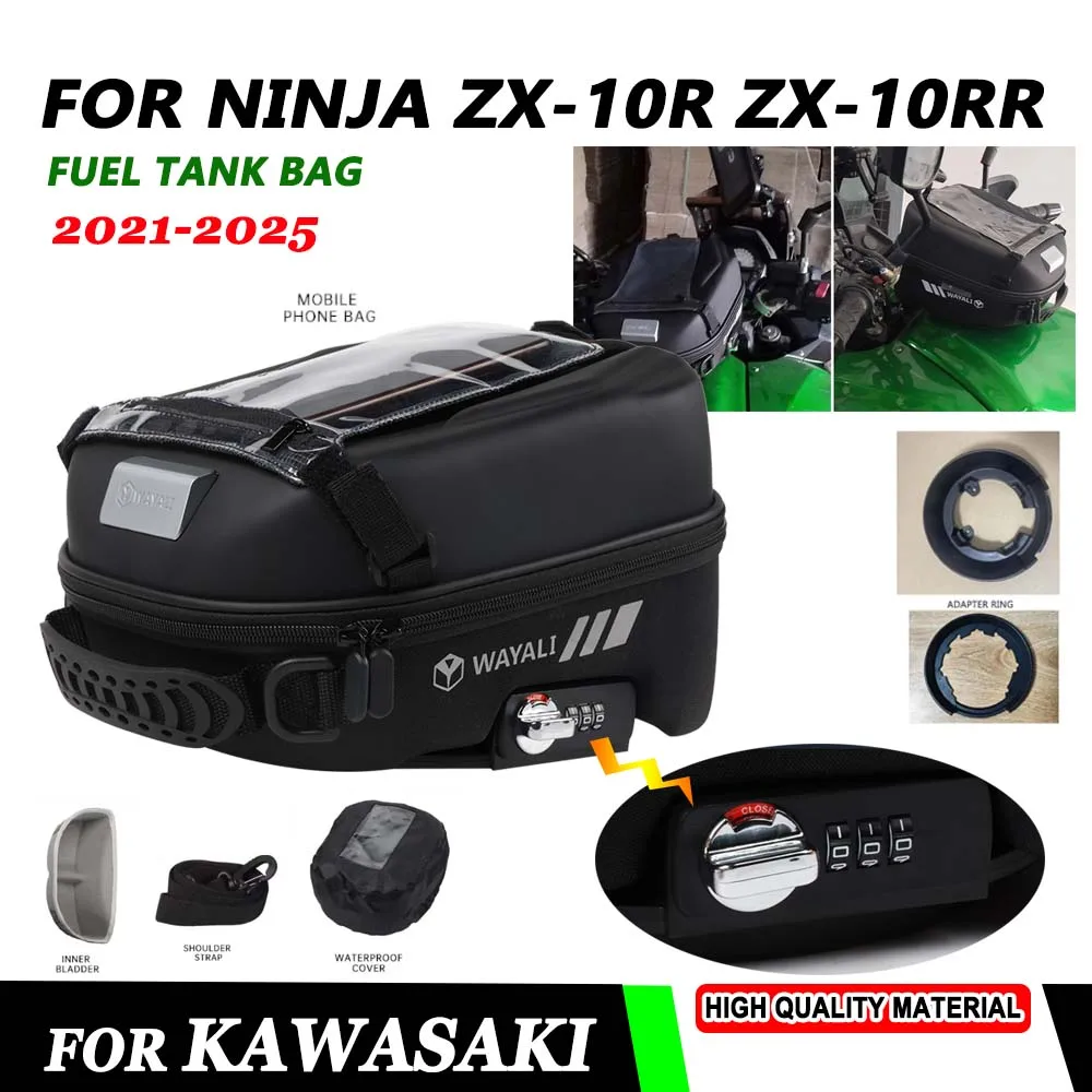 For Kawasaki Ninja ZX-10R ZX-10RR ZX 10R 10RR ZX10R ZX1002 2021-2024 2025 Fuel Tank Bag Navigation Tanklock Package Storage Bag