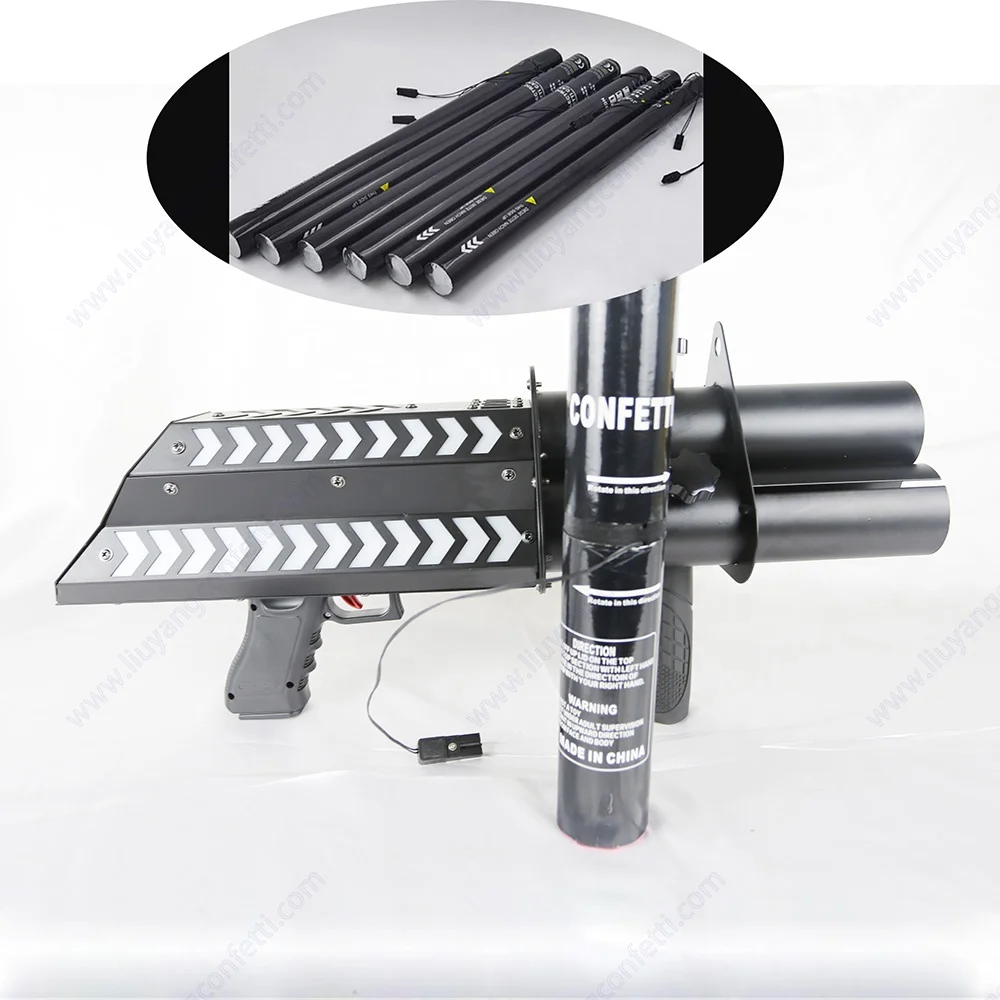 

3 Heads Electric Confetti Cannon Gun Stage Effect Machine Party Confetti Blaster For Wedding Event Decoration