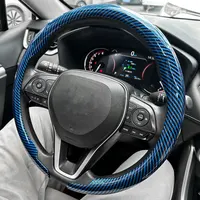 2025 nuevo Universal antideslizante brillo de lujo de fibra de carbono transpirable redondo protector para volante de coche accesorios para automóviles
