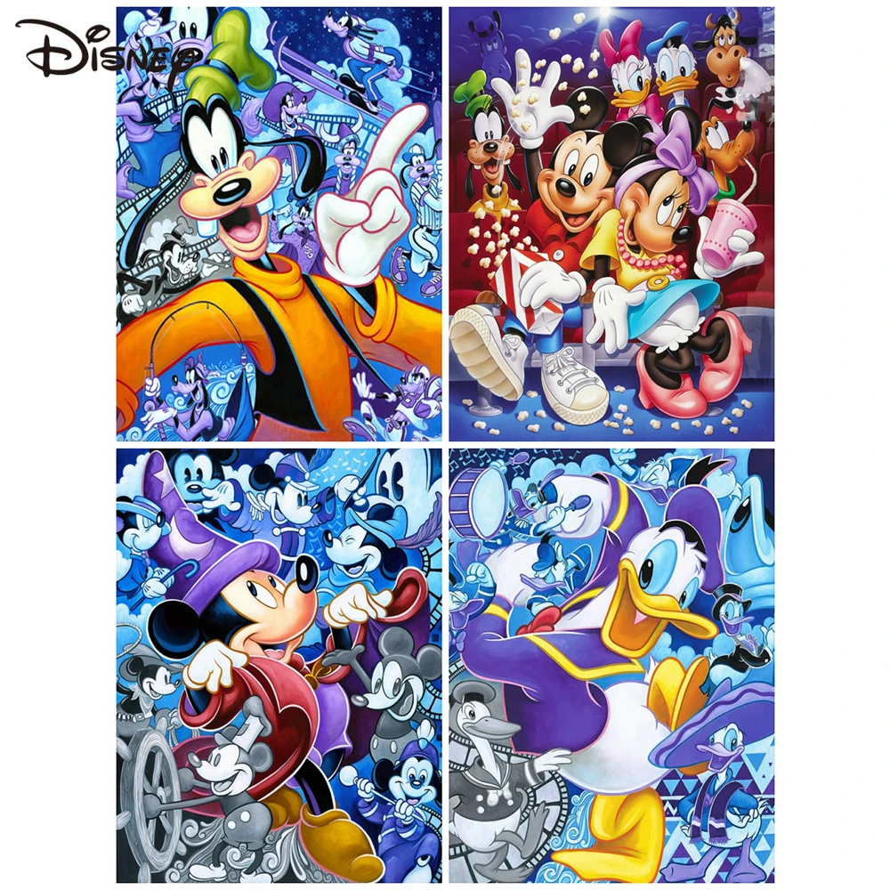 Disney Minnie Diamond Painting Mickey Mouse Diamond Mosaic Donald Duck Goofy Full Kits Embroidery Cartoon DIY Art Decor For Home