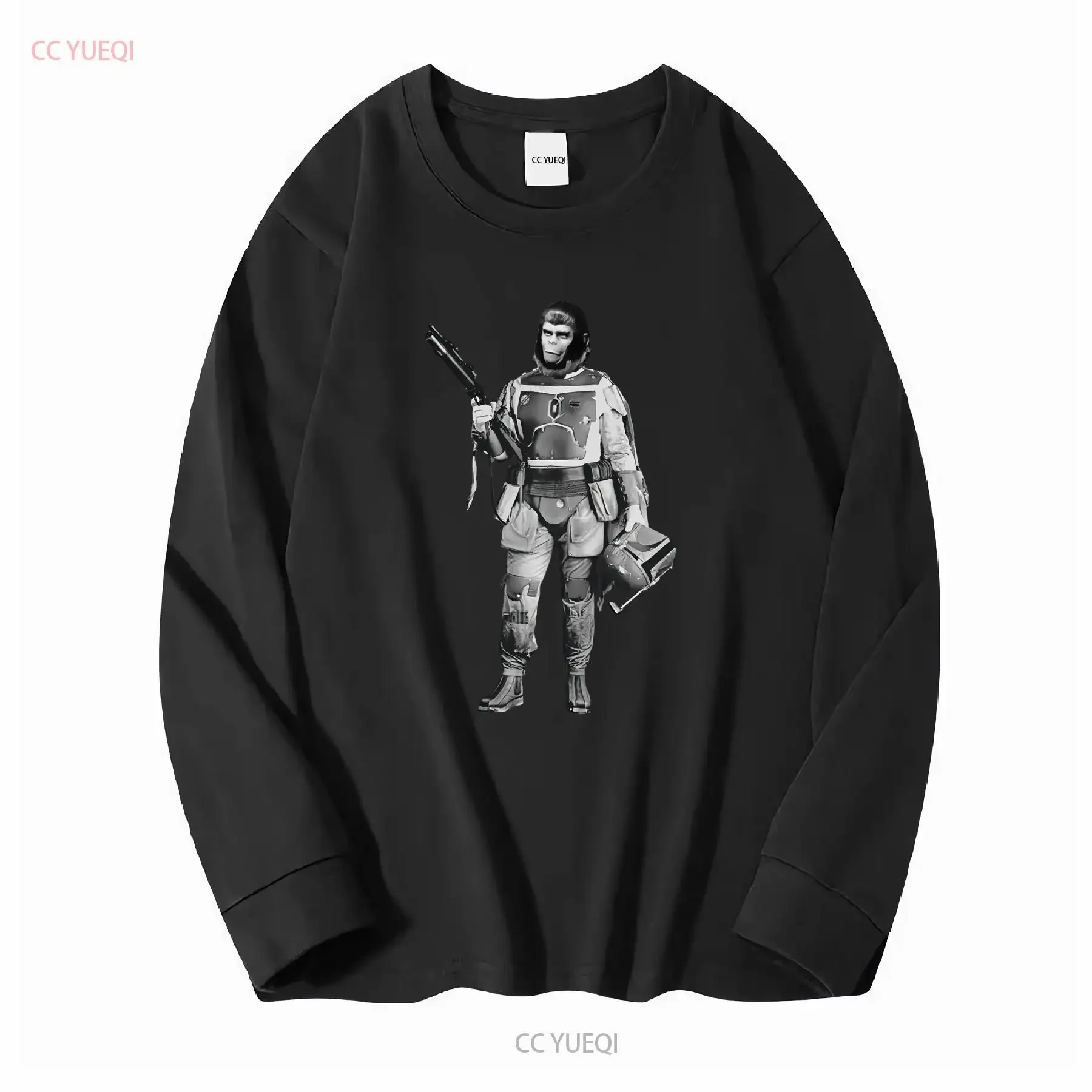 BOBA APE FETT T Shirt MASH UP Planet Mando Apes this is the way vintage Washed Soft homme Top For Everyday Wear Stylish Unisex - view 3