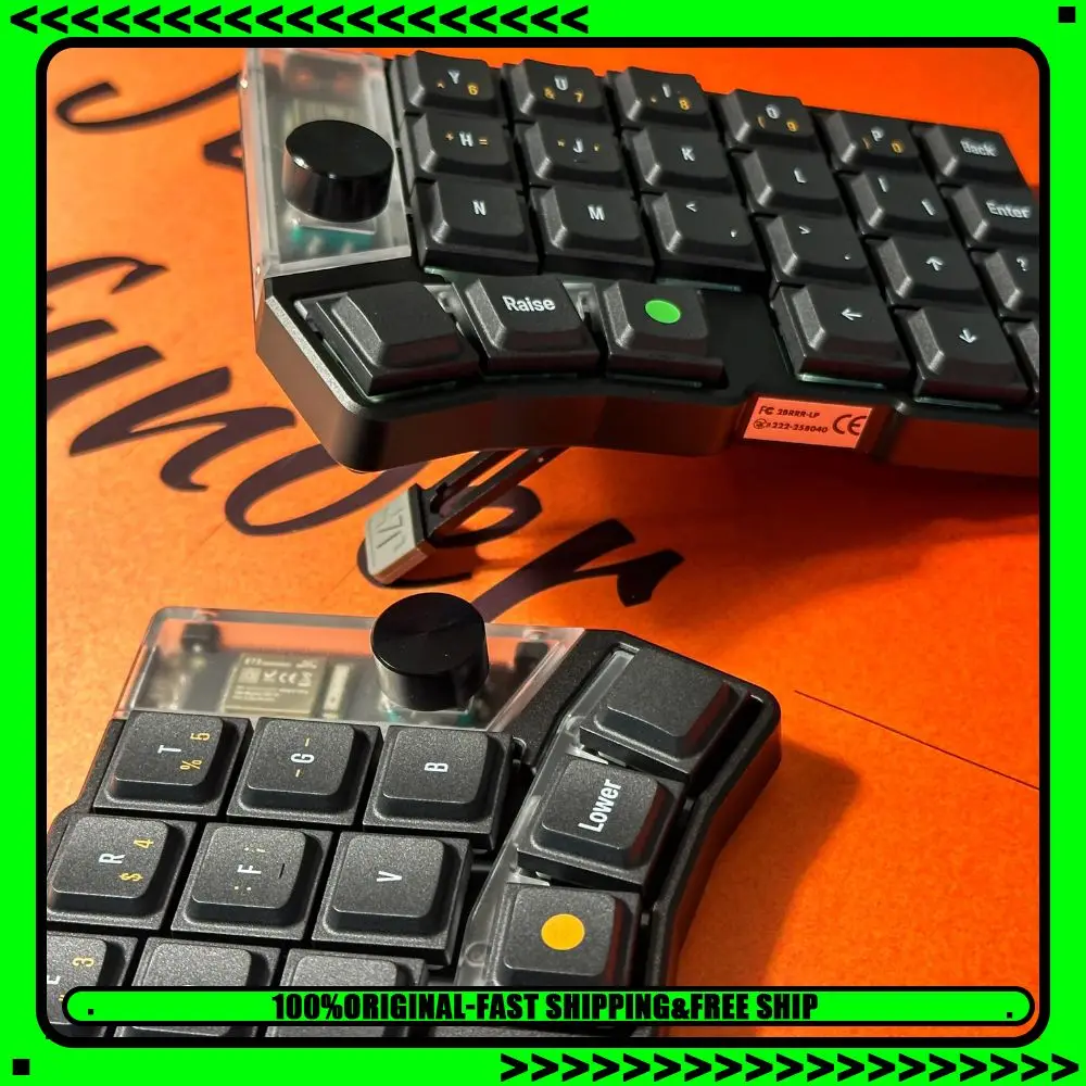 

Разделенная клавиатура Jezail Funder Cornix, двухрежимный низкопрофильный алюминиевый корпус с ЧПУ с ручкой, флакон с поддержкой беспроводной механической клавиатуры