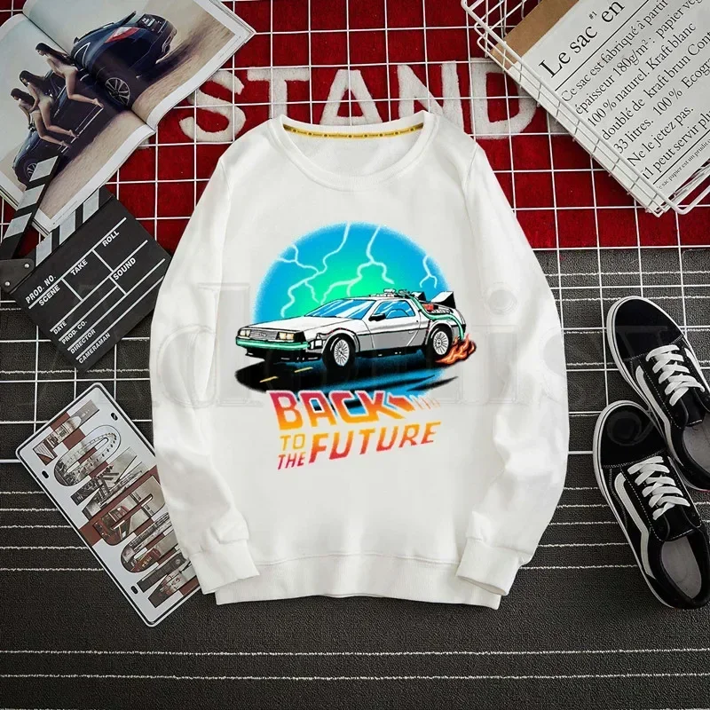 Back To The Future 90s Ullzang Sweatshirt Print Trend Mens Clothes Hip-Hop Male Crewneck Men