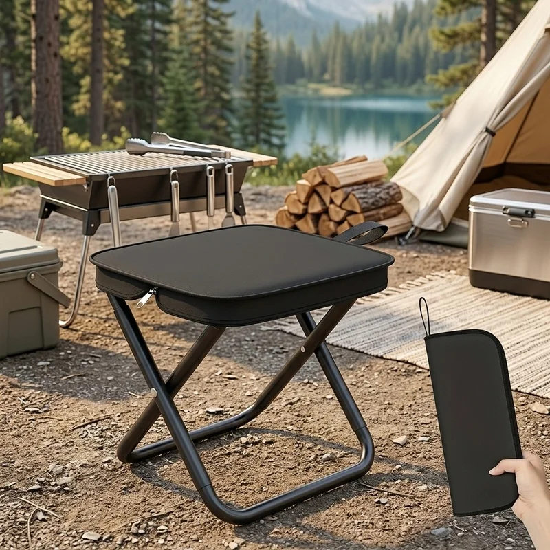 Portable Folding Stool Lightweight Camping Chair Foldable Seat for Fishing Hiking Travel Outdoor Indoor Use